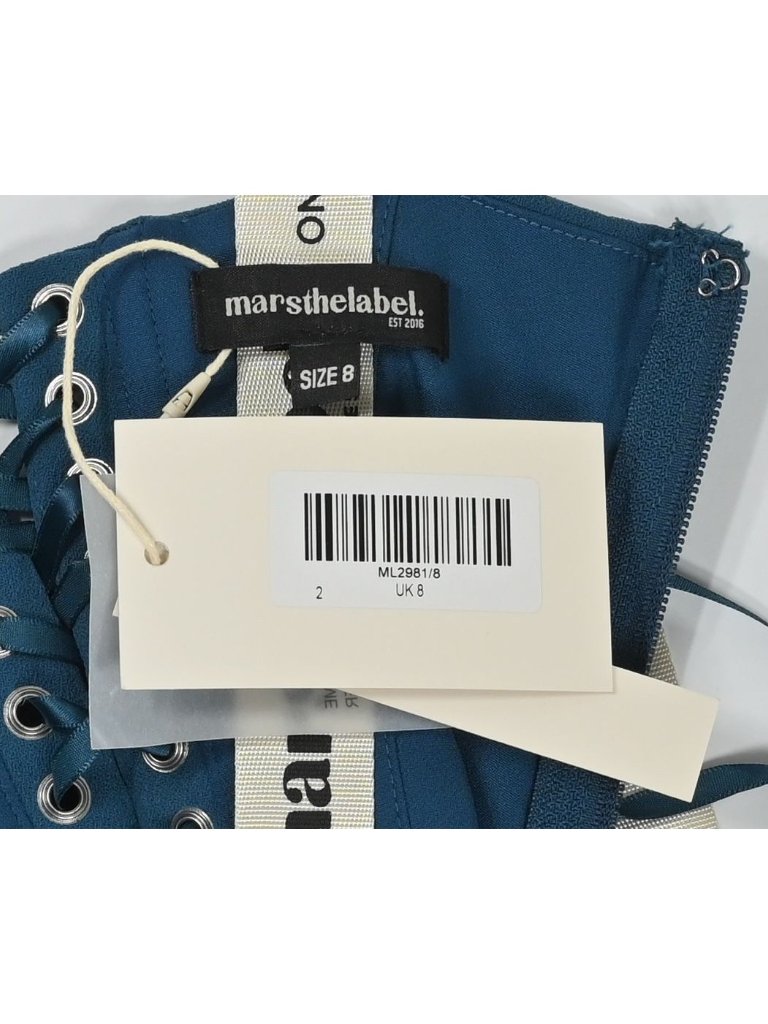 Mars The Label Ella Halter Neck Corset Top In Atlantic Blue — image 3 of 4